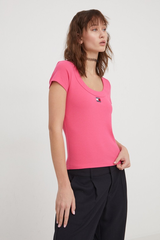 Tommy Jeans t-shirt różowy DW0DW17396