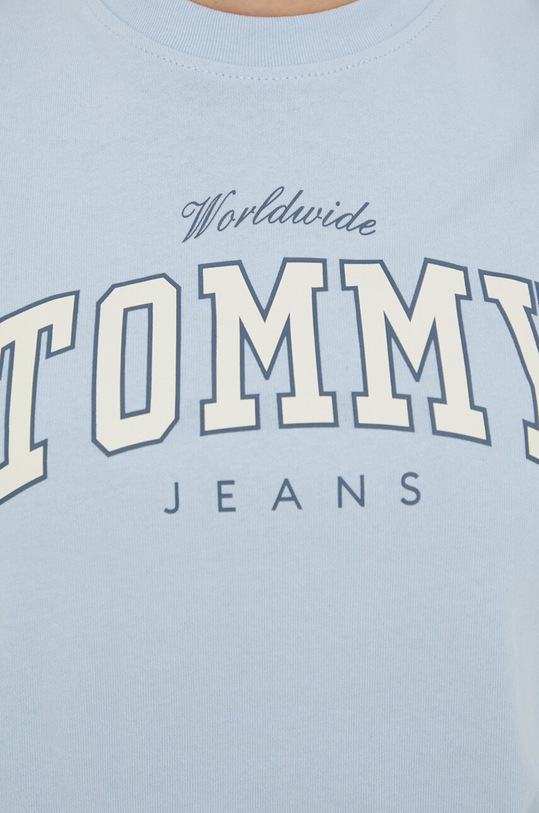 Tommy Jeans pamut póló DW0DW17375 kék