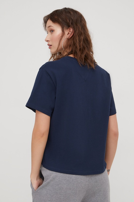 Odzież Tommy Jeans t-shirt bawełniany DW0DW17380 granatowy