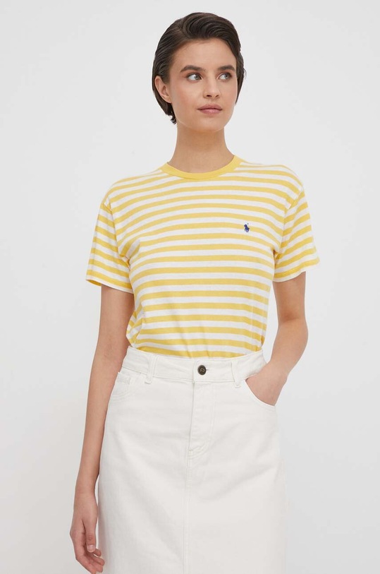 Бавовняна футболка Polo Ralph Lauren жовтий 211924293