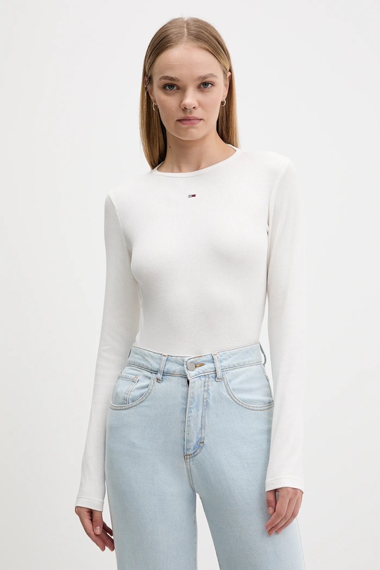 Tommy Jeans longsleeve 2-pack z elastanem biały DW0DW17716