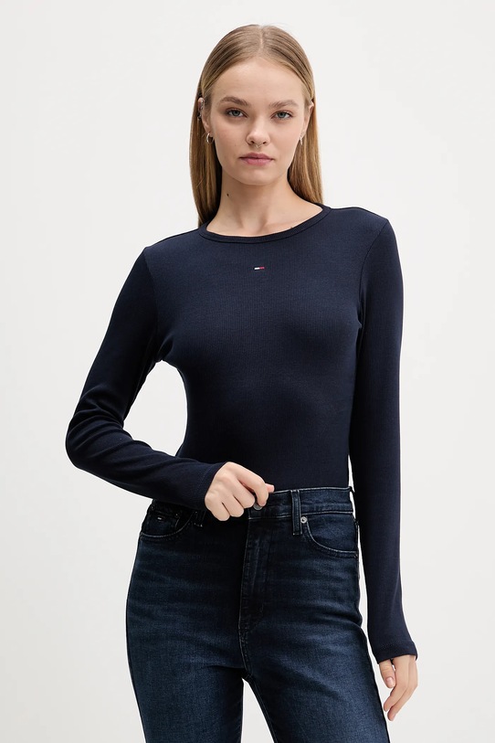 Tommy Jeans longsleeve 2-pack z elastanem granatowy DW0DW17716