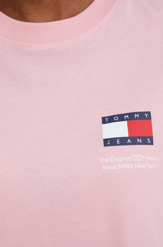 Tommy Jeans t-shirt bawełniany różowy DW0DW17365