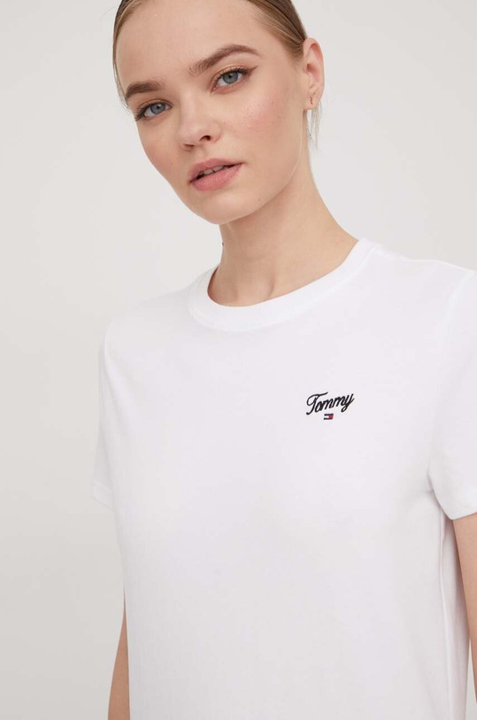 Tommy Jeans t-shirt bawełniany DW0DW17367 biały SS24