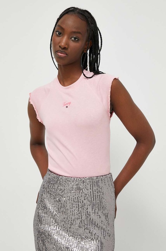 Tommy Jeans t-shirt różowy DW0DW17369