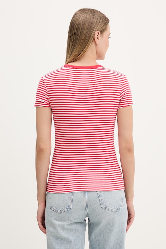 Oblečení Tommy Jeans basic tričko dámské bavlněné s elastanem DW0DW17383 červená