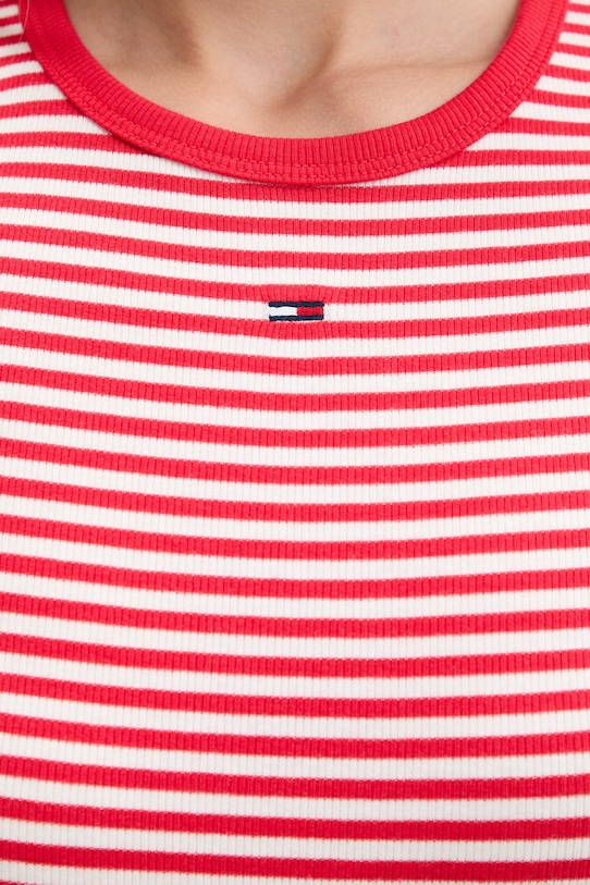 Tommy Jeans basic tričko dámské bavlněné s elastanem DW0DW17383 červená