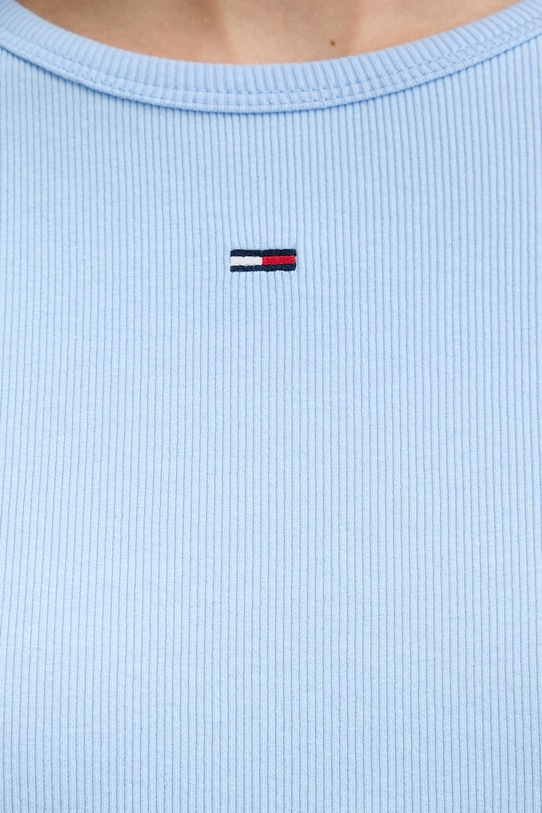 Tommy Jeans basic tričko dámské bavlněné s elastanem DW0DW17383 modrá