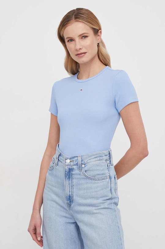 Tričko Tommy Jeans modrá DW0DW17383