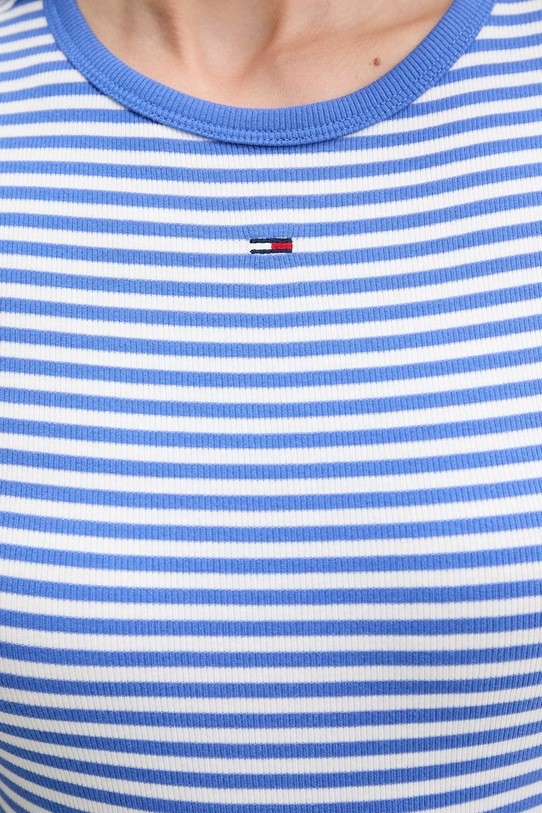 Tommy Jeans basic tričko dámské bavlněné s elastanem DW0DW17383 modrá