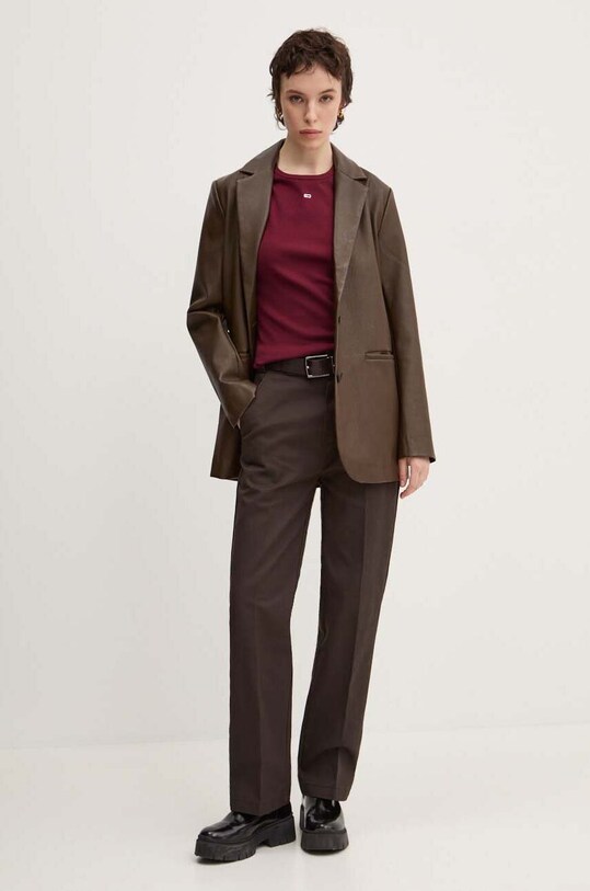 Tommy Jeans tricou DW0DW17383 burgundia AA00