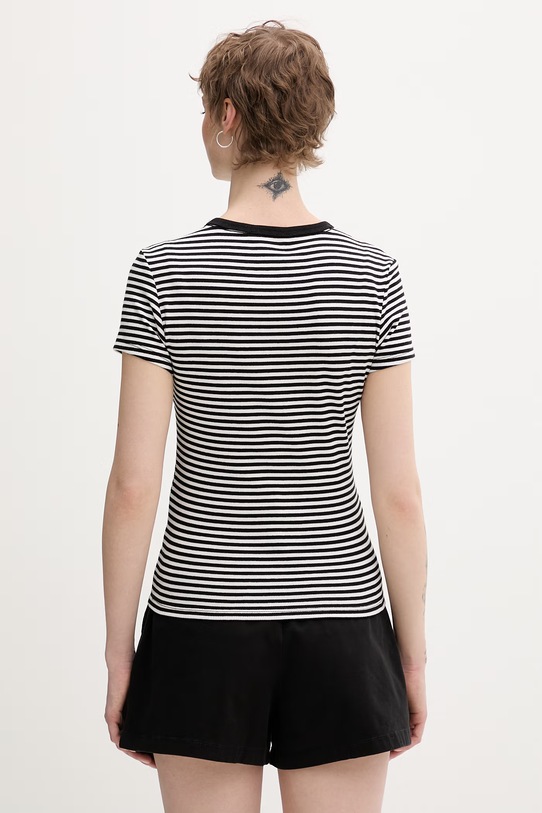 Odzież Tommy Jeans t-shirt basic damski bawełniany z elastanem DW0DW17383 czarny