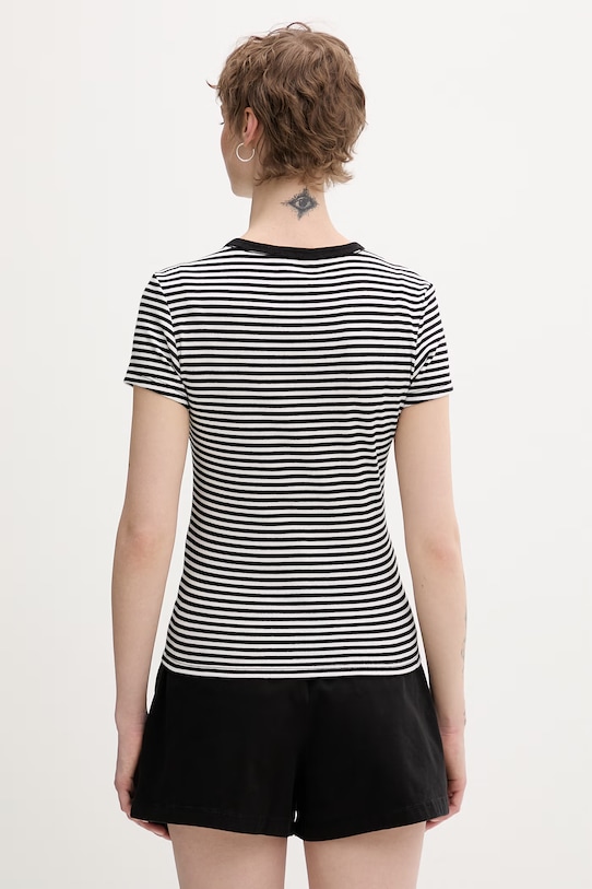 Odzież Tommy Jeans t-shirt basic damski bawełniany z elastanem DW0DW17383 czarny