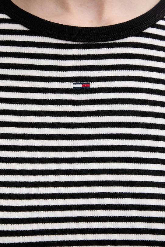 Tommy Jeans t-shirt basic damski bawełniany z elastanem DW0DW17383 czarny