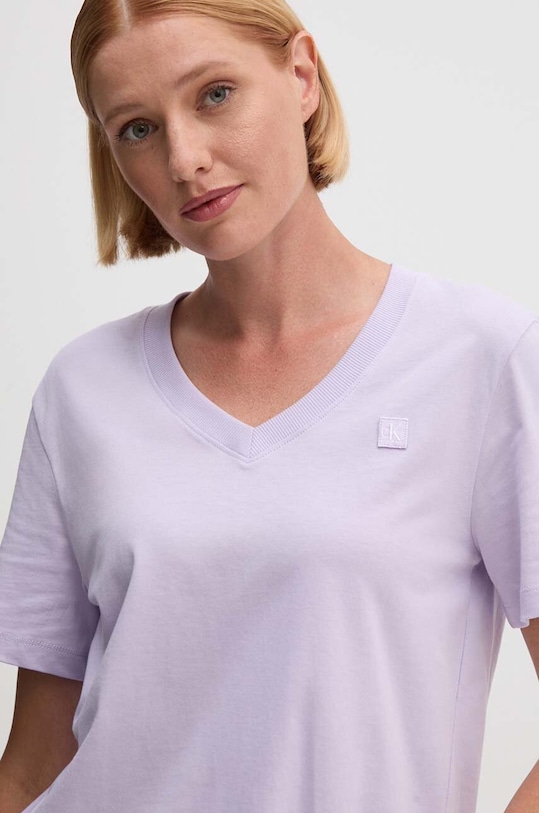 Calvin Klein Jeans t-shirt bawełniany bawełna fioletowy J20J222560