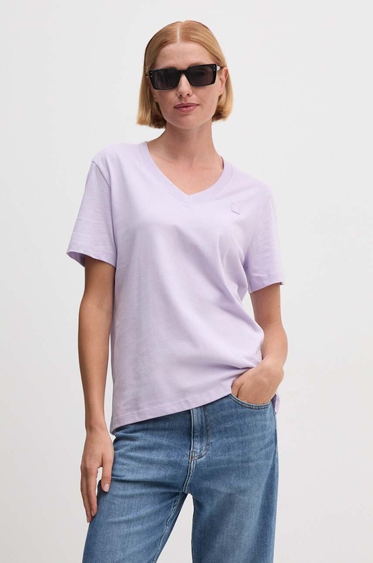 Calvin Klein Jeans t-shirt bawełniany fioletowy J20J222560