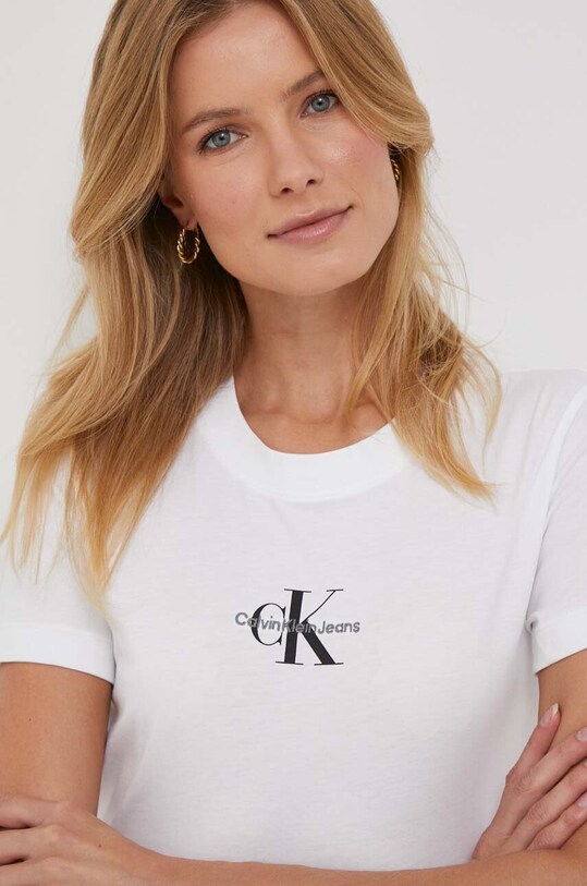 Calvin Klein Jeans t-shirt bawełniany biały J20J222564