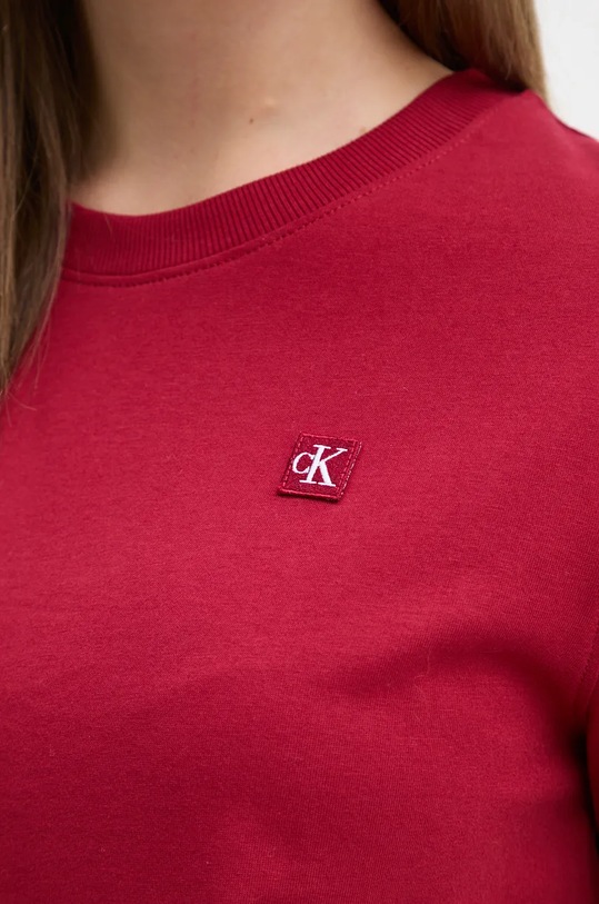Calvin Klein Jeans pamut póló J20J223226 burgundia