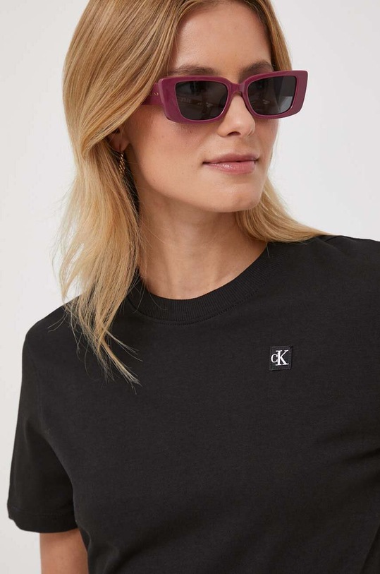Бавовняна футболка Calvin Klein Jeans чорний J20J223226