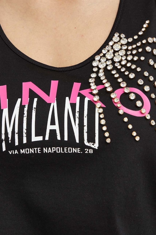Pinko top bawełniany czarny 103131.A1LV