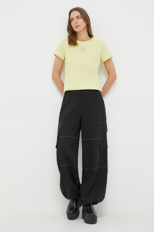 Bavlnené tričko Pinko 100355.A1NW žltá SS24