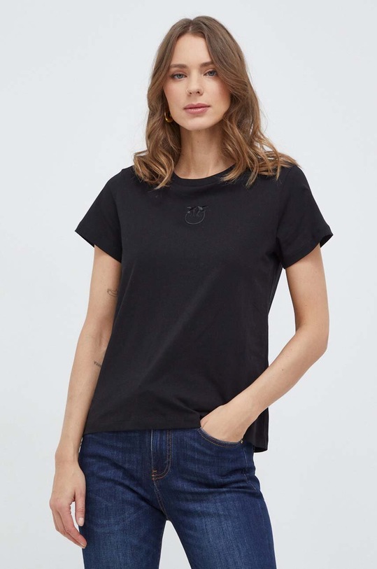 Pinko t-shirt bawełniany regular czarny 100355.A1NW