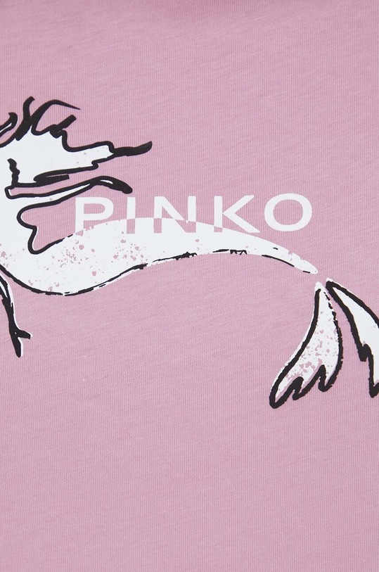 Pinko t-shirt bawełniany 100355.A1OC różowy
