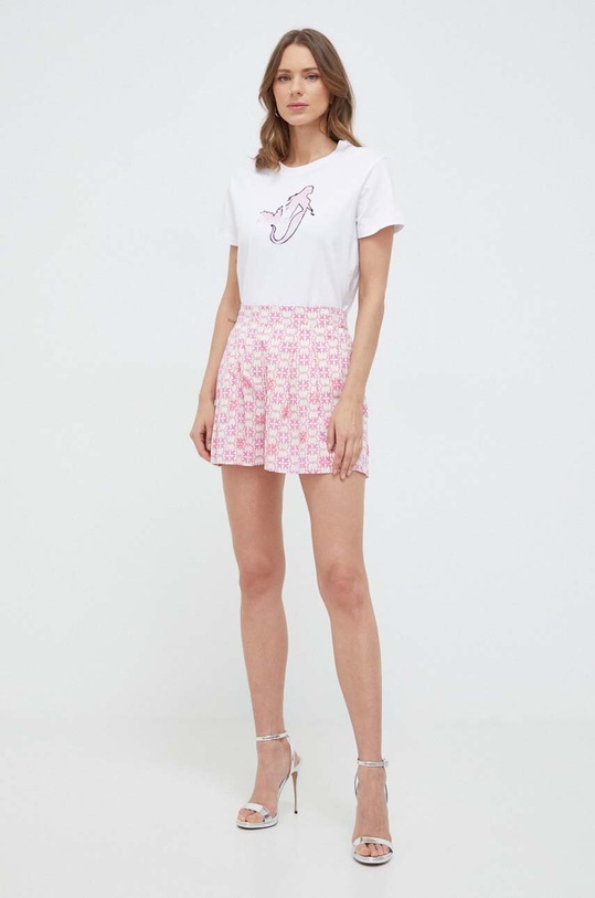 Pinko t-shirt bawełniany 100789.A1OC biały SS24