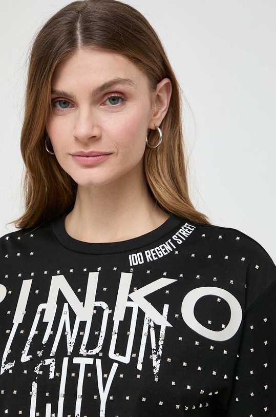 Pinko t-shirt bawełniany czarny 103108.A1LV