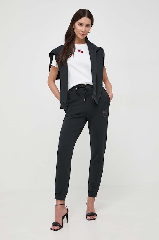 Pinko t-shirt bawełniany 100789.A1P8 beżowy SS24