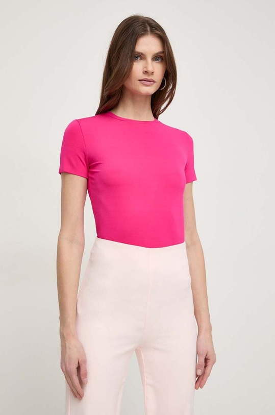 Pinko t-shirt z elastanem różowy 102955.A1L0