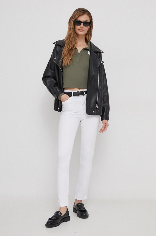 Majica z dolgimi rokavi Calvin Klein Jeans J20J222556 zelena SS24