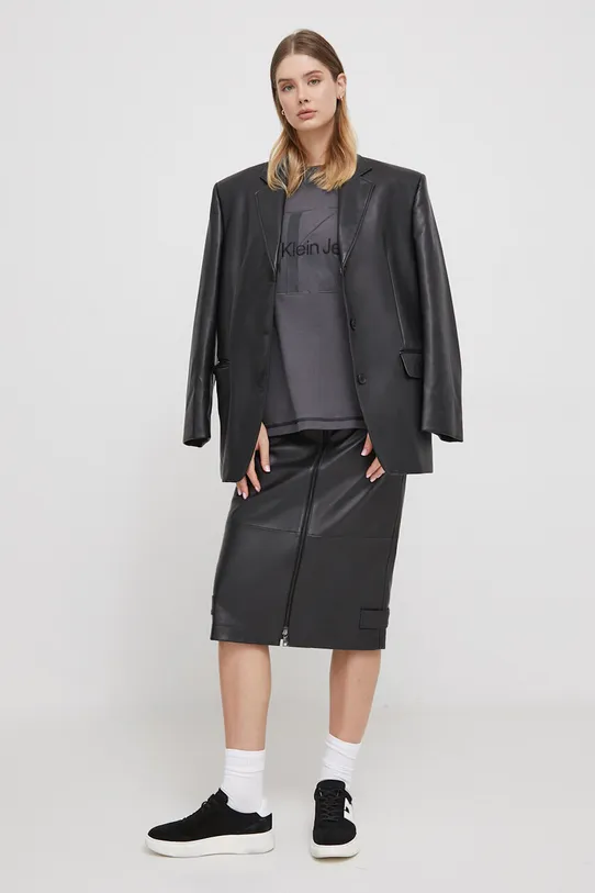 Хлопковая футболка Calvin Klein Jeans J20J222974 серый SS24