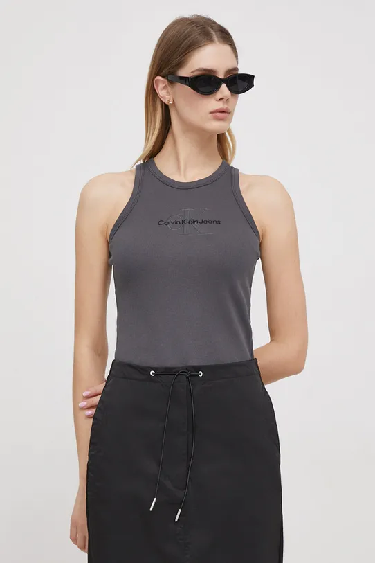 Top Calvin Klein Jeans γκρί J20J222975