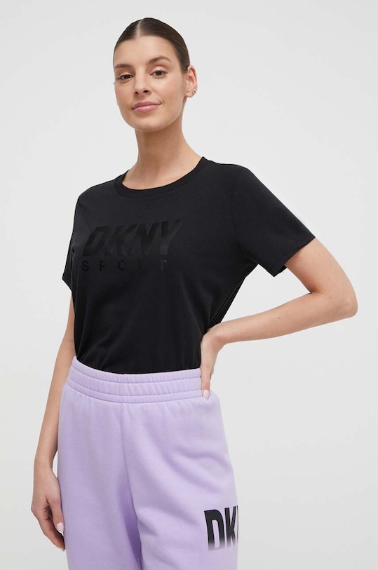 Dkny t-shirt z elastanem czarny DP3T9676