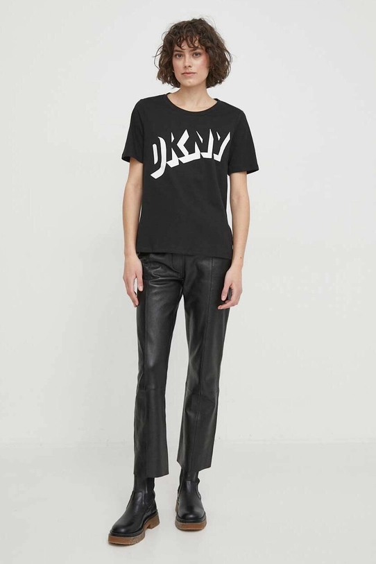 Бавовняна футболка Dkny D2A4A0AT чорний SS24