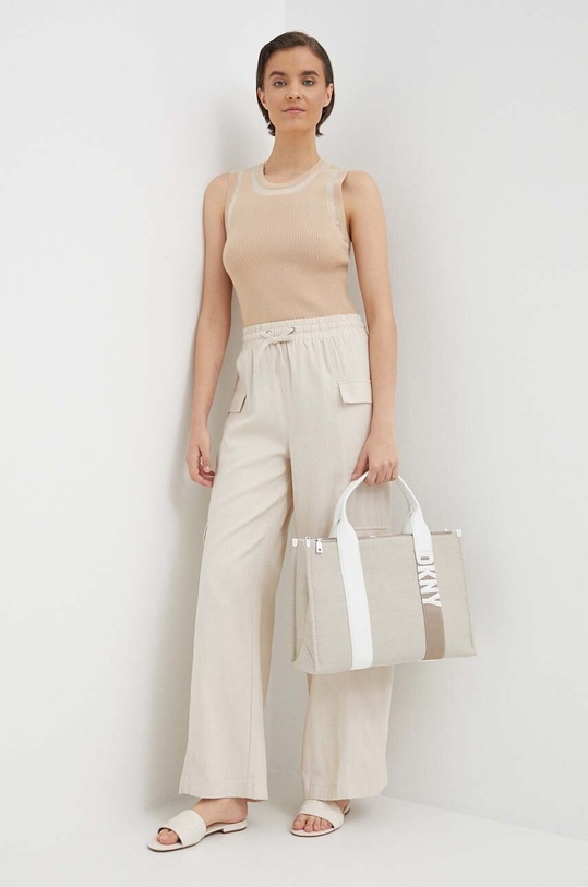 Dkny top P4BSAP22 beżowy SS24
