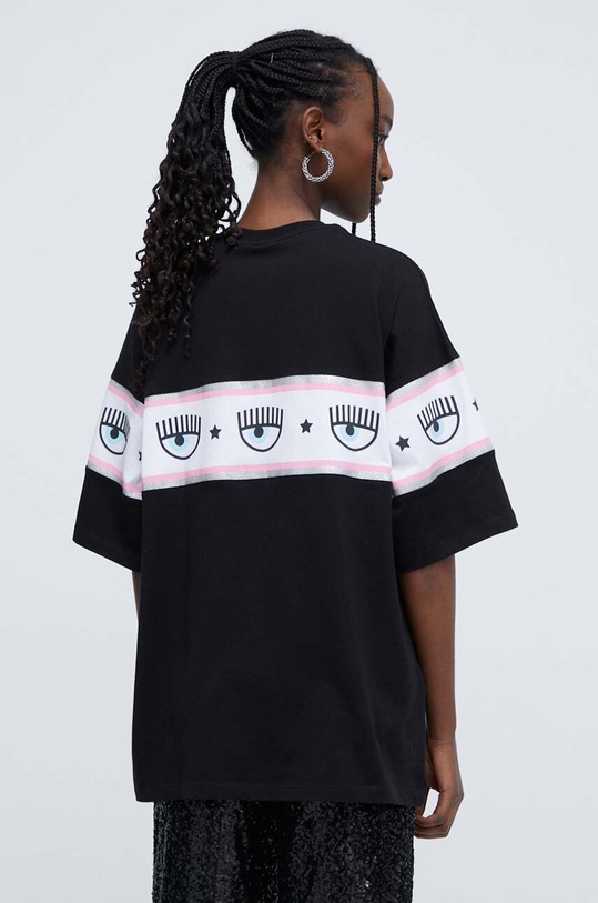 Odzież Chiara Ferragni t-shirt bawełniany LOGOMANIA 76CBHL01 czarny
