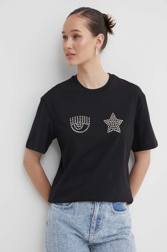 Chiara Ferragni t-shirt in cotone nero 76CBHG01