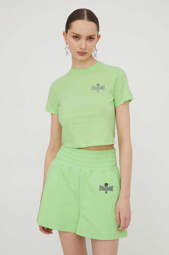 Chiara Ferragni tricou din bumbac verde 76CBHC01