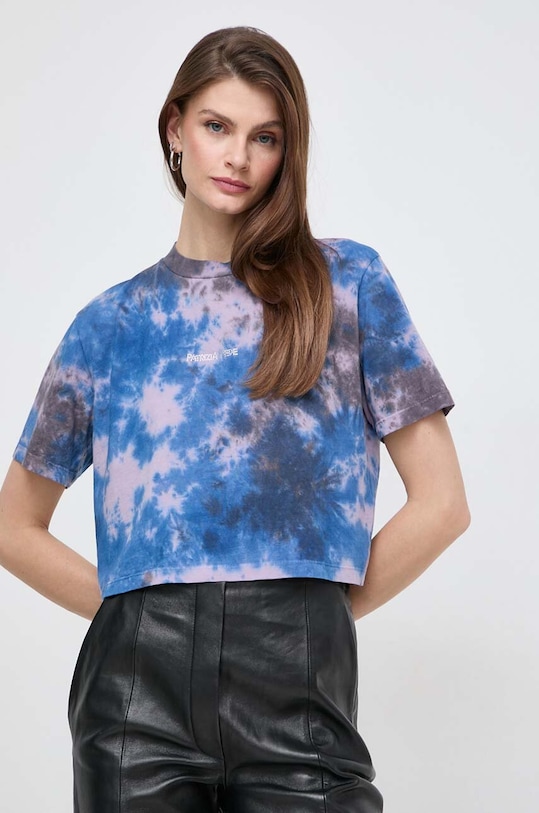 Patrizia Pepe tricou din bumbac imprimeu albastru 8M1592.J183