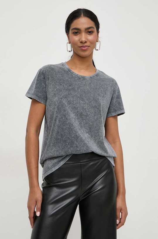 Patrizia Pepe t-shirt bawełniany regular szary 8M1593.J183