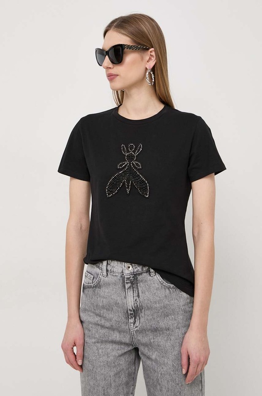 Patrizia Pepe t-shirt bawełniany regular czarny 8M1599.J043
