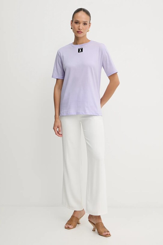 Patrizia Pepe t-shirt bawełniany 8M1612.J089 fioletowy SS25