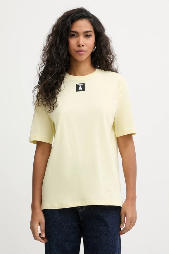 Patrizia Pepe t-shirt in cotone rilassato giallo 8M1612.J089