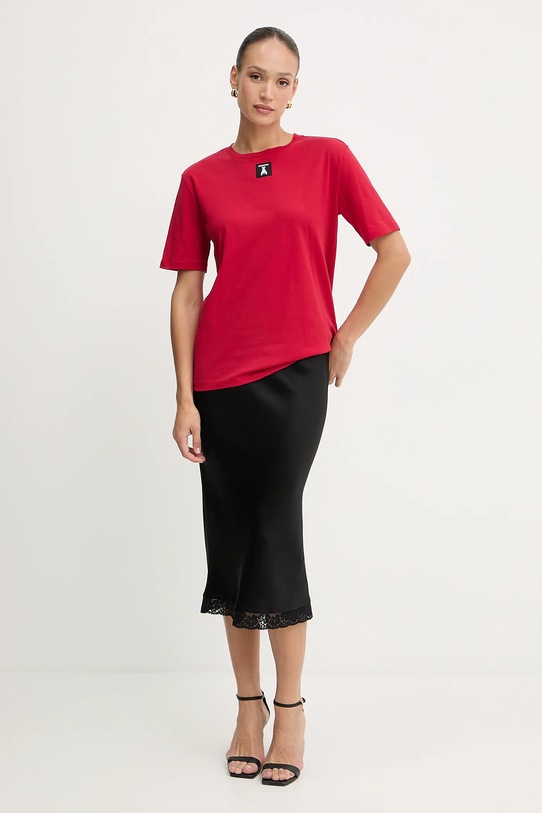Patrizia Pepe t-shirt bawełniany 8M1612.J089 czerwony SS25