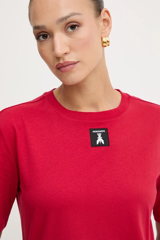 Patrizia Pepe t-shirt bawełniany czerwony 8M1612.J089