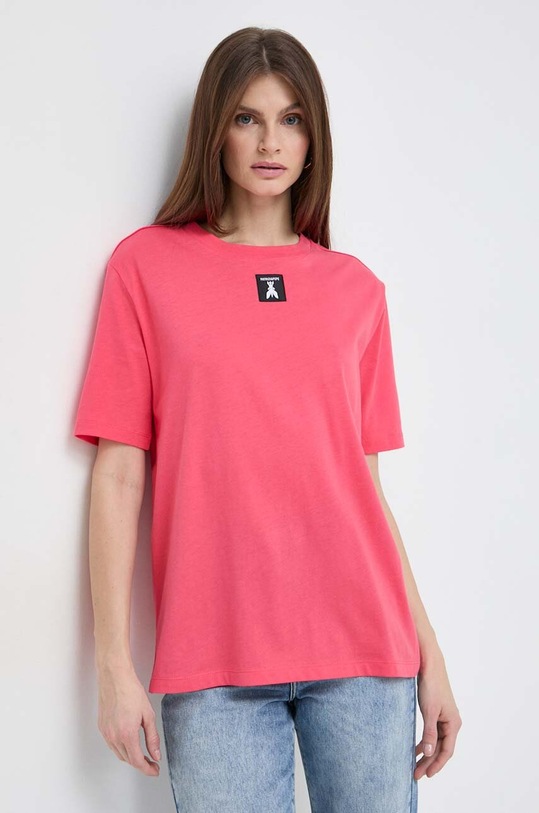 Patrizia Pepe t-shirt bawełniany aplikacja różowy 8M1612.J089