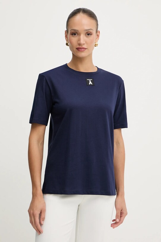Patrizia Pepe t-shirt bawełniany aplikacja granatowy 8M1612.J089