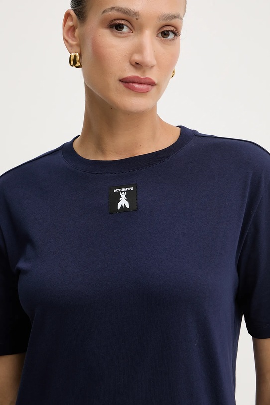 Βαμβακερό μπλουζάκι Patrizia Pepe σκούρο μπλε 8M1612.J089